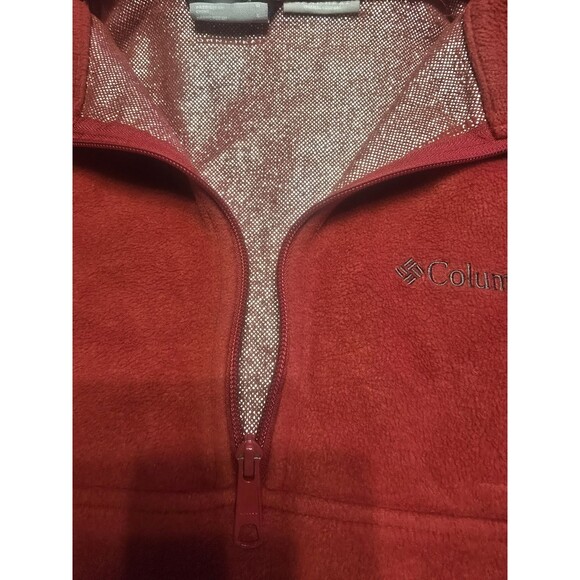 Columbia Omni Heat 1/4 Zip Red Pullover Thermal Fleece Jacket Mens Large - Picture 8 of 13